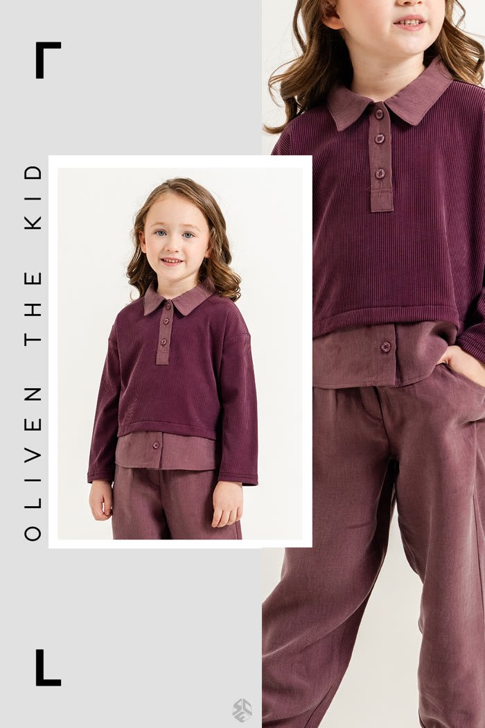 Olive'n The Kid Instagram gönderisi — mor takım detayı
